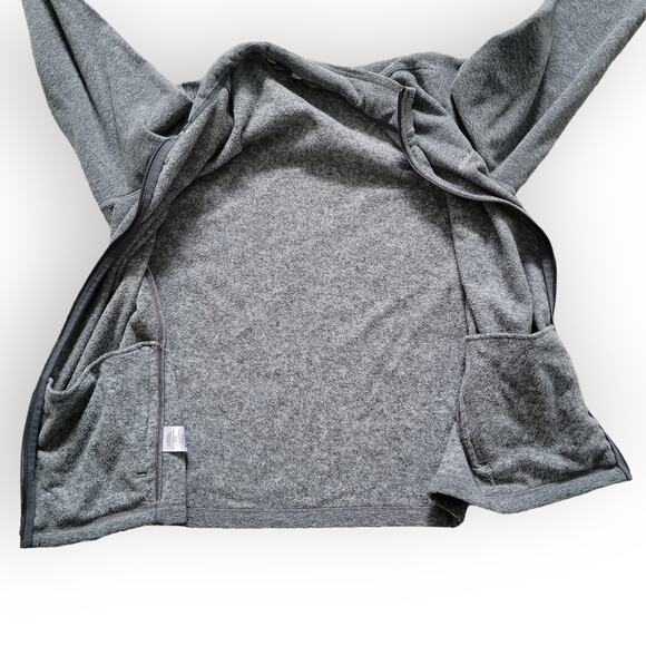 Eddie Bauer Full Zip Fleece Mock Neck Dark Gray Sweater Men Sz L - Picture 4 of 7